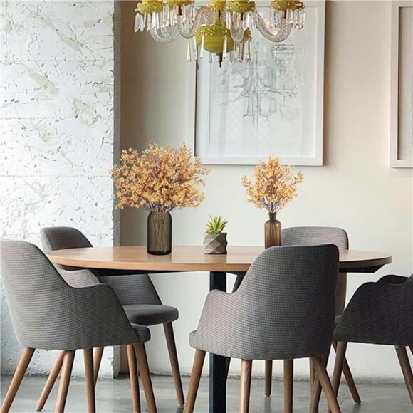 New Babys Breath Artificial Flowers, 8 Bundles Gold Real Touch Fake Flowers Silk - Picture 4 of 6